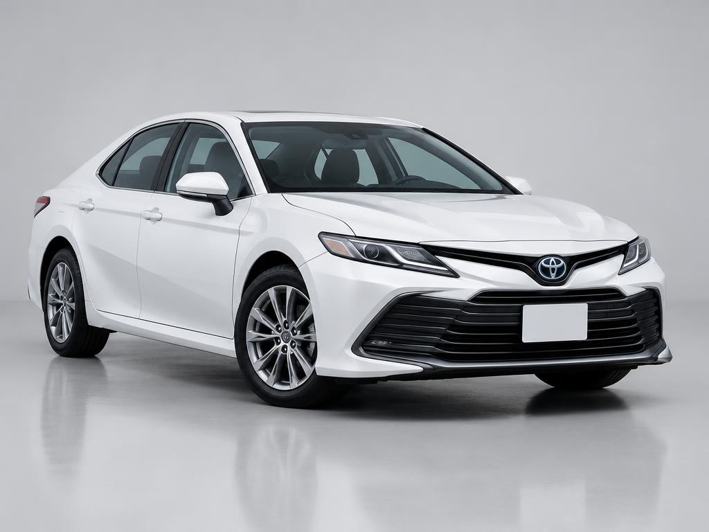 White Toyota Camry sedan