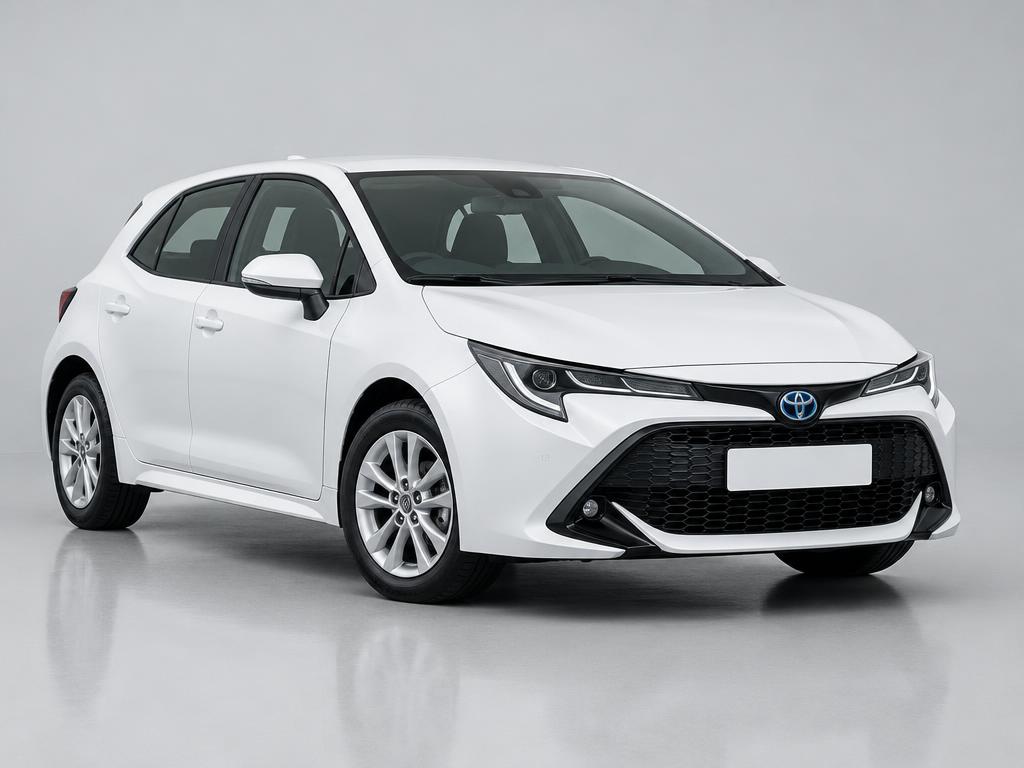White Toyota Corolla hatchback